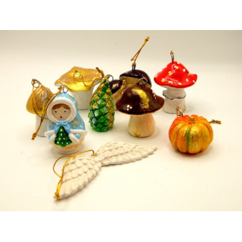Christmas tree decorations "Assortment-2" handmade plaster 7-9 cm